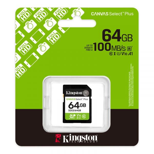 ����� ������ Kingston SD   64GB C10 UHS-I V10 R100MB/s SDS3/64GB - �������� 1